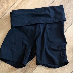 Vitality foldover black Women's Black Shorts